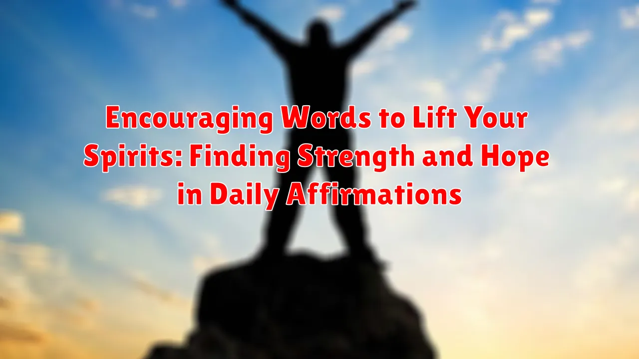 Encouraging Words to Lift Your Spirits: Finding Strength and Hope in Daily Affirmations